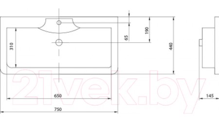 Умывальник Акватон Сиена 75 (1A704131SN010)
