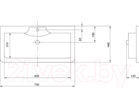 Умывальник Акватон Сиена 75 (1A704131SN010)
