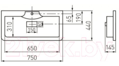 Умывальник Акватон Сиена М 75 (1A70613KSN010)