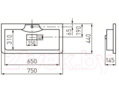 Умывальник Акватон Сиена М 75 (1A70613KSN010)