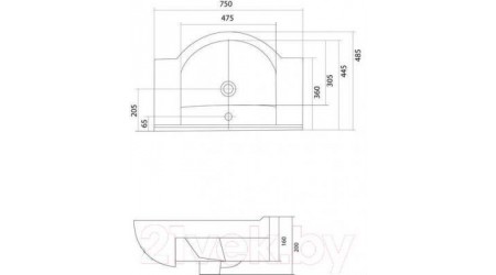 Умывальник Акватон Аквалайн 75 (1WH110237)
