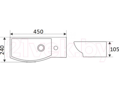 Умывальник CeramaLux 7947BL