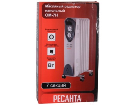 Масляный радиатор Ресанта ОМ-7Н (67/3/7)