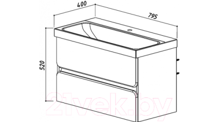 Умывальник Belux Париж 800