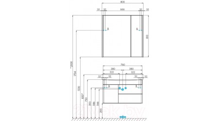 Умывальник Акватон Беверли 80 (1WH302422)