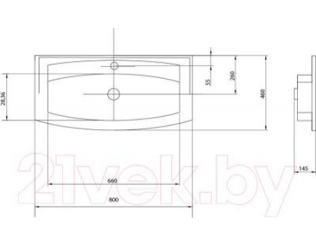 Умывальник Акватон Милан М 800 (1A70643KML010)