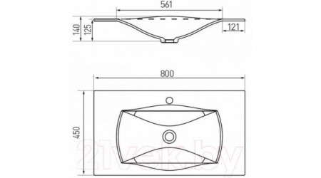 Умывальник Акватон Блент 80 (1A709231BL010)