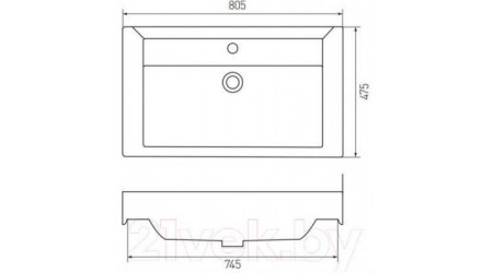 Умывальник Акватон Тигода 80 (1WH302084)