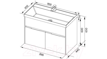 Умывальник Aquanet Орлеан 90 / 179396 (с Quick-Clac)