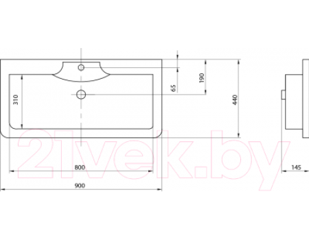 Умывальник Акватон Сиена 90 (1A704031SN010)