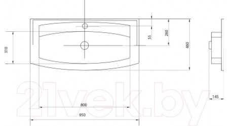 Умывальник Акватон Милан 95 (1A704331ML010)
