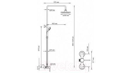 Душевая система Wasserkraft A14401