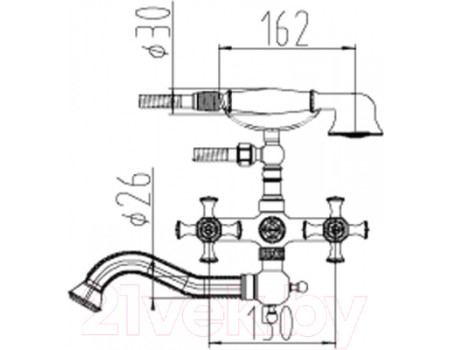 Смеситель ZorG A 7000W-BR 