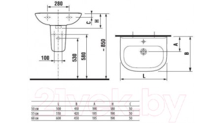 Умывальник Roca Access ZRU9307610