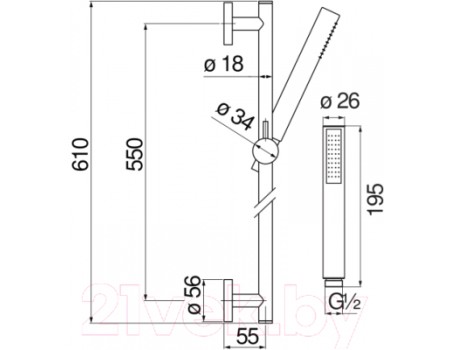 Душевой гарнитур Nobili AD140/37BM