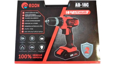 Аккумуляторный шуруповерт Edon AD-18CP