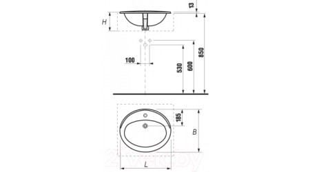 Умывальник Roca Adora 56x47 / 7327203000