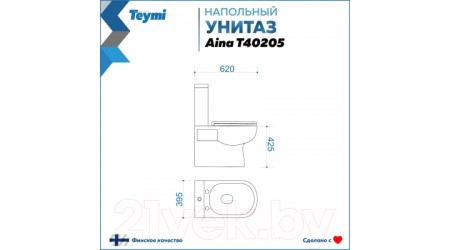 Унитаз напольный Teymi Aina / T40205 (с сиденьем)