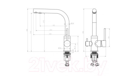 Смеситель Aquasanita Akvaduo 2663 L (черный металлик) 