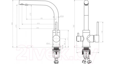 Смеситель Aquasanita Akvaduo 2663 L (альба) 