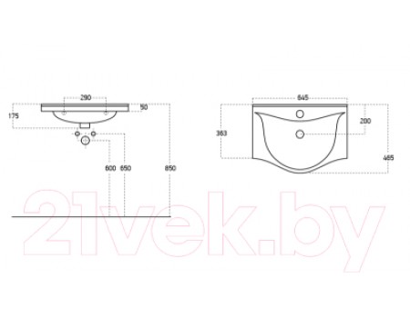 Умывальник Sanovit Albatros 65 10065-KL