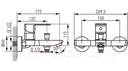 Смеситель Ferro Alba VerdeLine BLB1VL 