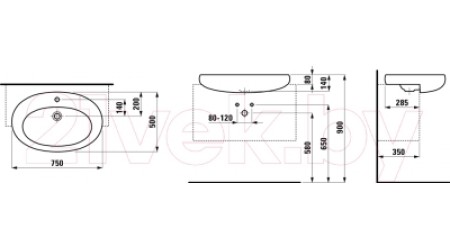 Умывальник Laufen Alessi 139724001041