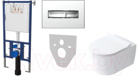 Унитаз подвесной с инсталляцией Idevit Alfa 152.4.501.8088+152.7.322.088+SETK3104-2616-001-1-8