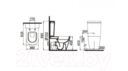 Унитаз напольный Idevit Alfa Rimless SETK3104-0316-001-1-8100 (с сиденьем)