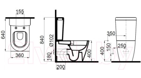 Унитаз напольный Idevit Alfa Rimless SETK3104-0317-001-1-6200 (с сиденьем)