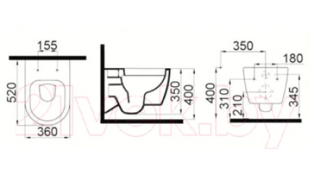 Унитаз подвесной Idevit Alfa Rimless SETK3104-2616-001-1-8000 (с сиденьем)