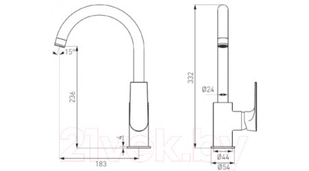 Смеситель Ferro Algeo Square BAQ4 