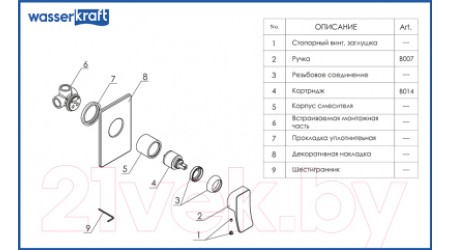 Смеситель Wasserkraft Aller 10651 