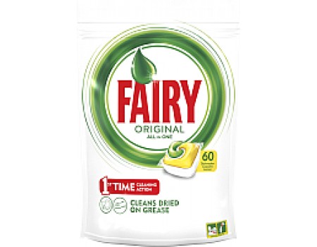 Капсулы для посудомоечных машин Fairy All in One Лимон (60шт)
