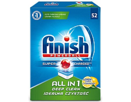 Таблетки для посудомоечных машин Finish All in One Лимон (52шт)