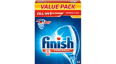 Таблетки для посудомоечных машин Finish Powerball All in One (52шт)