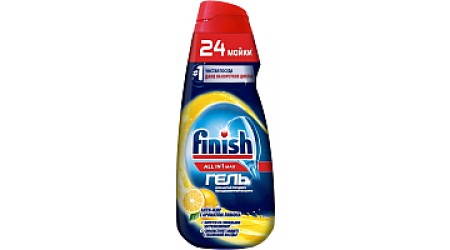 Гель для посудомоечных машин Finish All in 1 Max Анти-жир Лимон (600мл)