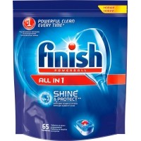 Таблетки для посудомоечных машин Finish All in One Shine & Protect (65шт)