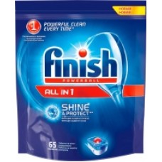Таблетки для посудомоечных машин Finish All in One Shine & Protect (65шт)