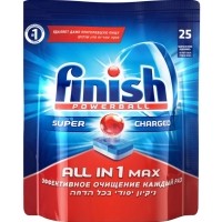 Таблетки для посудомоечных машин Finish All in One Max (25шт)