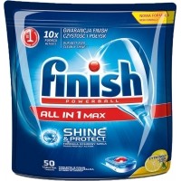 Таблетки для посудомоечных машин Finish All in One Max Лимон (65шт)