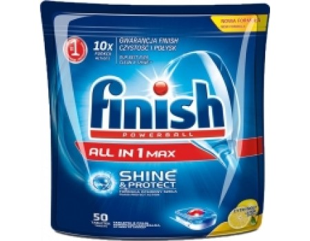 Таблетки для посудомоечных машин Finish All in One Max Лимон (65шт)