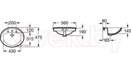 Умывальник Roca Aloe 56x47.5 / A327865000