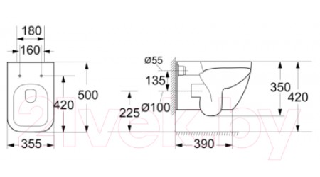 Унитаз подвесной BelBagno Alpina BB10100CHR/BB309SC