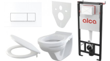 Унитаз подвесной с инсталляцией Alcadrain AM101/1120 + M91+ M570 + A604