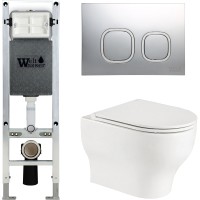 Унитаз подвесной с инсталляцией WeltWasser Amberg 350 ST+ Erlenbach 004 GL-WT+ Amberg RD-CR