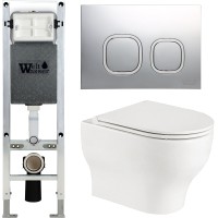 Унитаз подвесной с инсталляцией WeltWasser Amberg 350 ST+ Erlenbach 004 GL-WT+ Amberg RD-MT CR