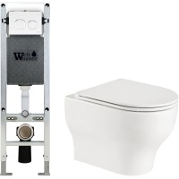 Унитаз подвесной с инсталляцией WeltWasser Amberg 350 ST+ Erlenbach 004 GL-WT+ Amberg RD-WT