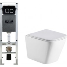 Унитаз подвесной с инсталляцией WeltWasser Amberg 350 ST + Gelbach 004 GL-WT + Amberg RD-BL