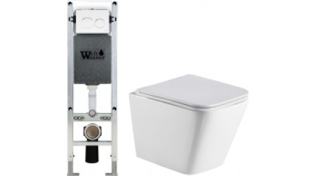 Унитаз подвесной с инсталляцией WeltWasser Amberg 350 ST + Gelbach 004 GL-WT + Amberg RD-WT